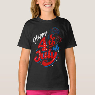 Mädchen 250. Jubiläum 4. Juli  T-Shirt