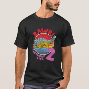 Mädchen 2. Geburtstag I Rawr! Ankylosaurus I Famil T-Shirt