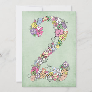 Mädchen 2. Geburtstag Party Custom Einladung