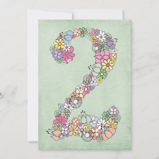 Mädchen 2. Geburtstag Party Custom Einladung