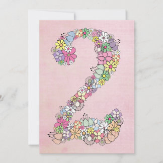 Mädchen 2. Geburtstag Party Custom Einladung