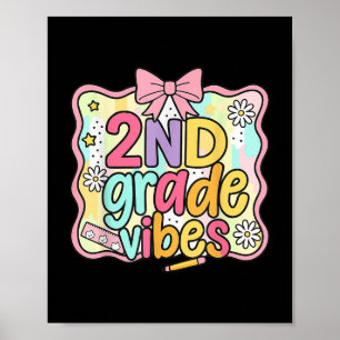Mädchen 2. Klasse Vibes Coquette Preppy Back to Sc Poster