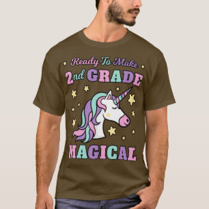 Mädchen 2. Klasse zurück zur Schule Magische Unico T-Shirt
