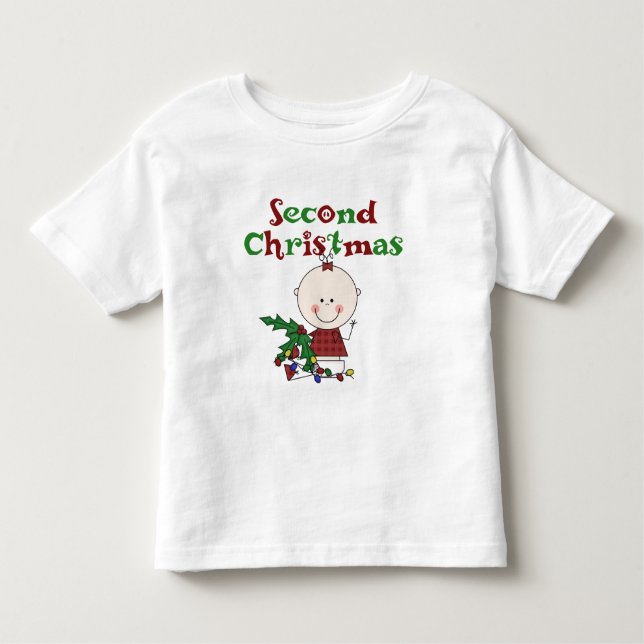 Mädchen 2. Weihnachtskids Baby Holidays Kleinkind T-shirt (Vorderseite)