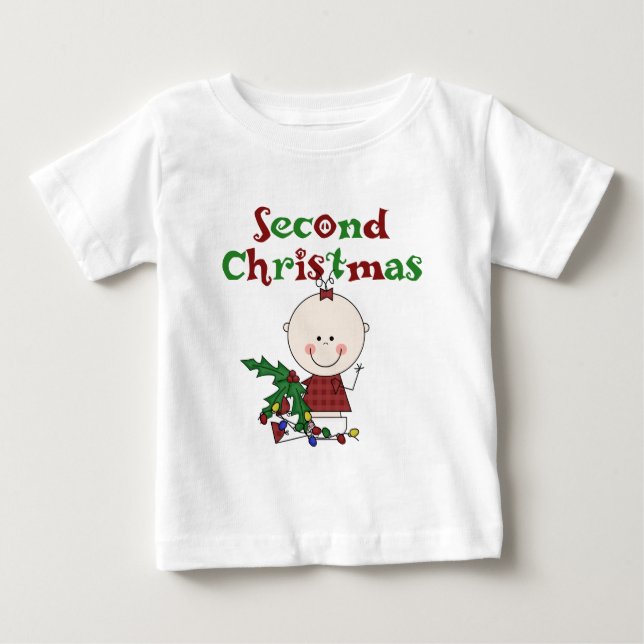 Mädchen 2. Weihnachtskids Baby Holidays T-shirt (Vorderseite)