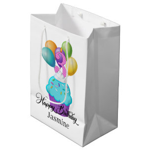 Mädchen 3D Geburtstagscupcake Name Mittlere Geschenktüte