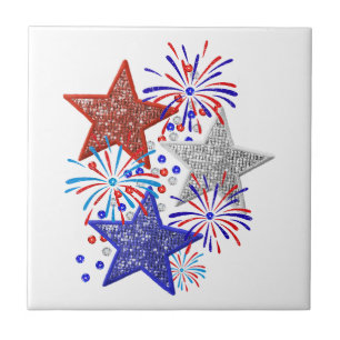 Mädchen 4. Juli Frauen Red White Blue Star Amerika Fliese