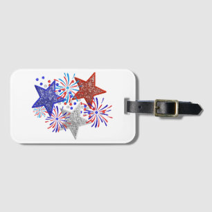 Mädchen 4. Juli Frauen Red White Blue Star Amerika Gepäckanhänger