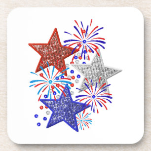 Mädchen 4. Juli Frauen Red White Blue Star Amerika Getränkeuntersetzer