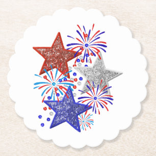 Mädchen 4. Juli Frauen Red White Blue Star Amerika Untersetzer