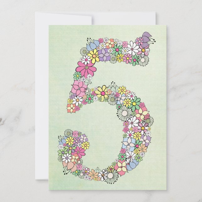 Mädchen 5. Geburtstagsparty Custom Einladung (Vorderseite)