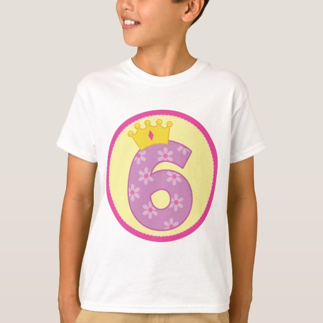 Mädchen-6. Geburtstag T-Shirt (Vorderseite)