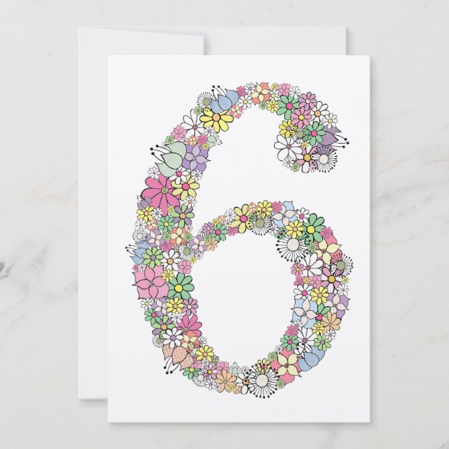 Mädchen 6. Geburtstagsparty Custom Einladung (Vorderseite)