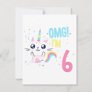 Mädchen 6 Jahre Geburtstagsoutfit Geschenk Einhorn Einladung