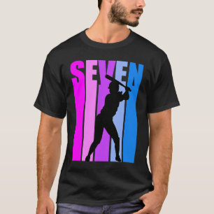 Mädchen 7. Baseball Geburtstag Pink Softball Sport T-Shirt