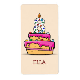 Mädchen 8. Geburtstag, 8. auf Sweet Pink Cake