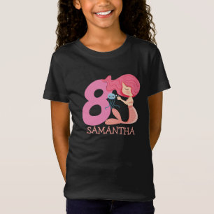 Mädchen 8. Geburtstagsparty Meerjungfrau T - Shirt