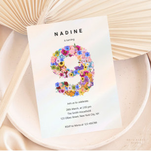 Mädchen 9. Geburtstag 9. Geburtstag Party Einladung