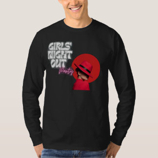 Mädchen-Abend-Party Chic Rote Mütze Grafik Langarm T-Shirt