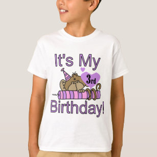 Mädchen-Affe-3. Geburtstags-T-Shirts und Geschenke T-Shirt