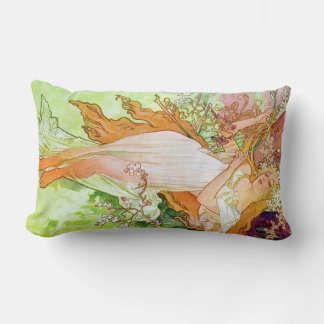 Mädchen Alphonse Mucha im Gartenlumbar-Kissen Lendenkissen