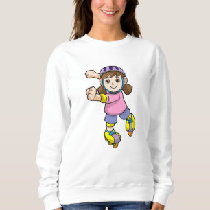 Mädchen als Skater mit Skaten & Helmet Sweatshirt
