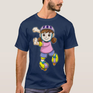 Mädchen als Skater mit Skaten Helmet T-Shirt