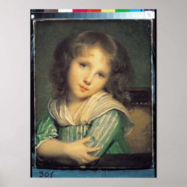 Mädchen am Fenster Poster (Vorne)