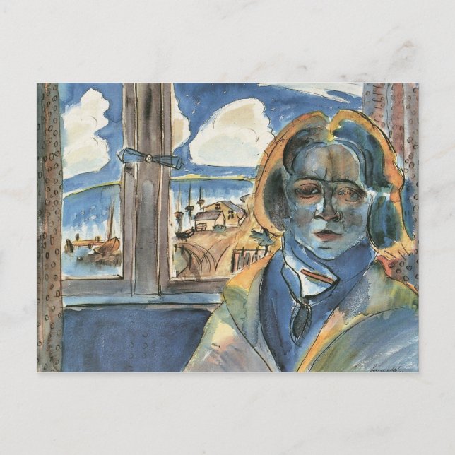 Mädchen am Fenster (Sonia) von Walter Gramatte Postkarte (Vorderseite)