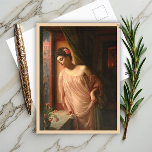 Mädchen am Fenster von Edward John Poynter Postkarte