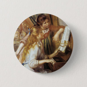Mädchen am Klavier Button