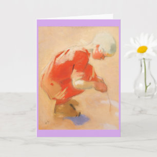 Mädchen am Sand, Helene Schjerfbeck Karte