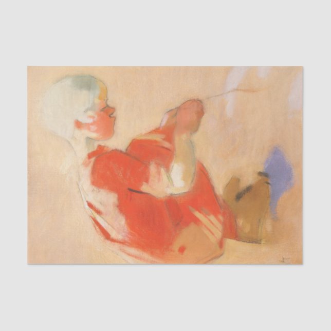 Mädchen am Sand, Helene Schjerfbeck Seidenpapier (Vorderseite)