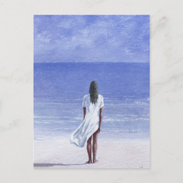 Mädchen am Strand 1995 Postkarte (Vorderseite)