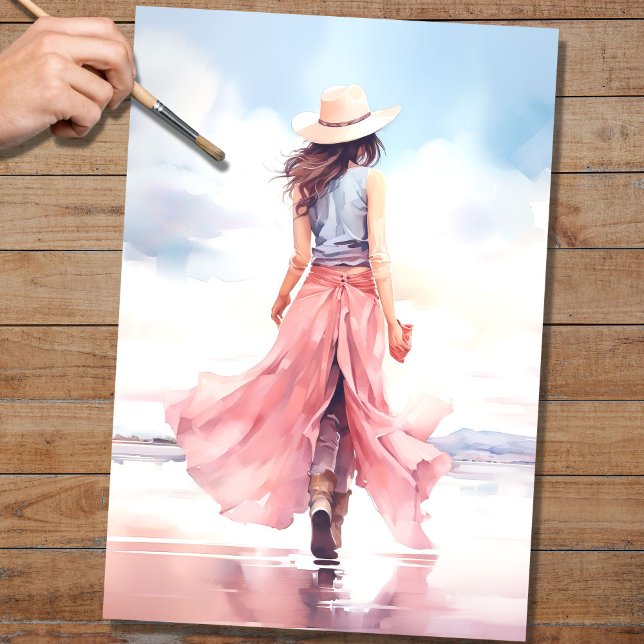 Mädchen am Strand 3 Dekoupage Seidenpapier (Von Creator hochgeladen)