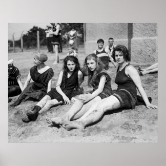 Mädchen am Strand, Anfang des 19. Jahrhunderts Poster