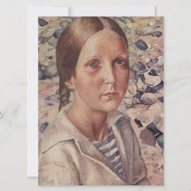 Mädchen am Strand Karte (Vorderseite)