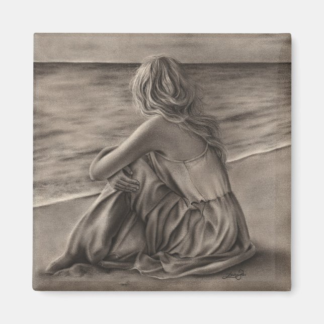 Mädchen am Strand Magnet (Vorne)