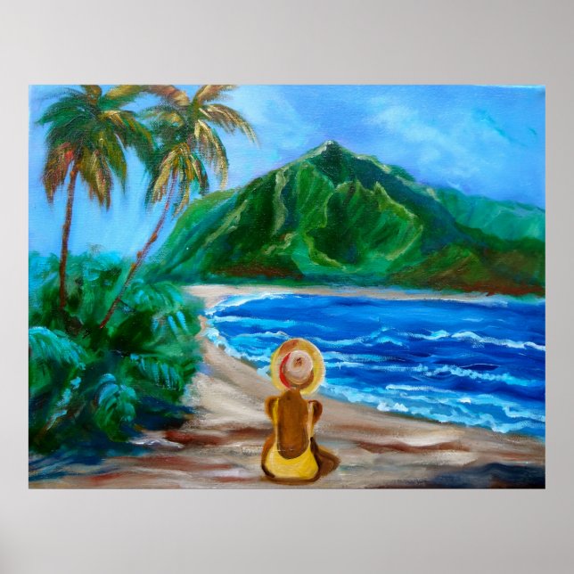 Mädchen am Strand Poster (Vorne)