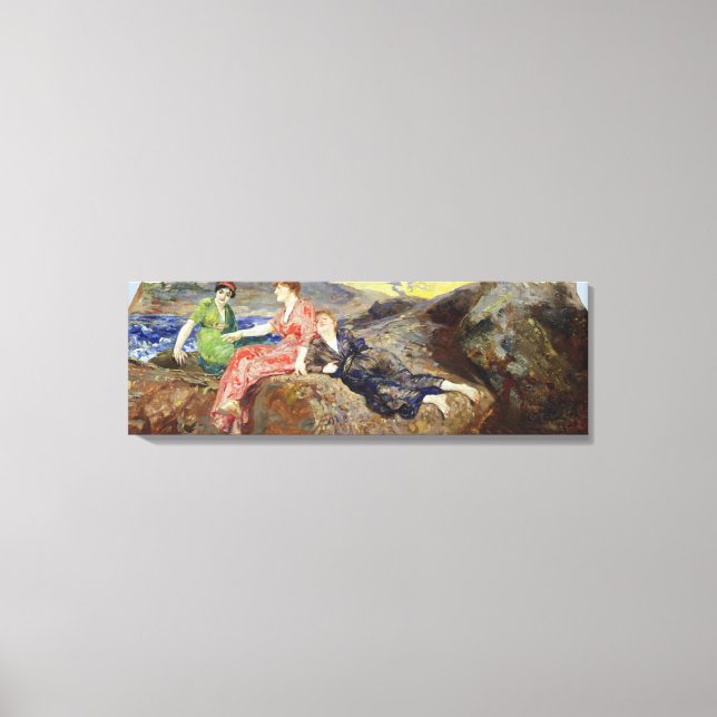 Mädchen an der Küste, c.1884-85 Leinwanddruck (Vorderseite)