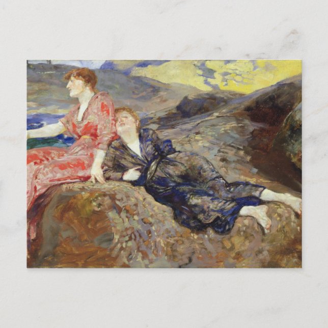 Mädchen an der Küste, c.1884-85 Postkarte (Vorderseite)
