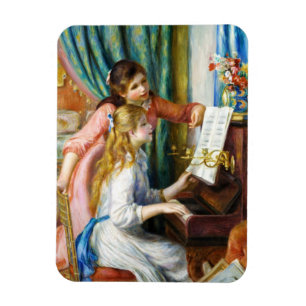 Mädchen an der Malerei Klavier-Pierres Auguste Magnet
