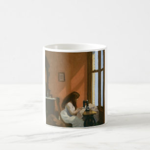 Mädchen an einer Nähmaschine (von Edward Hopper) Kaffeetasse