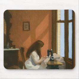 Mädchen an einer Nähmaschine (von Edward Hopper) Mousepad