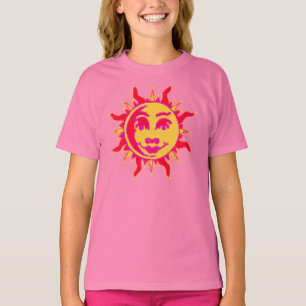 Mädchen-angepasstes T-Shirt mit Sun-Motiv