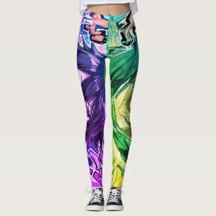 Mädchen Anime Kunst Cartoon auf maßgeschneiderten Leggings