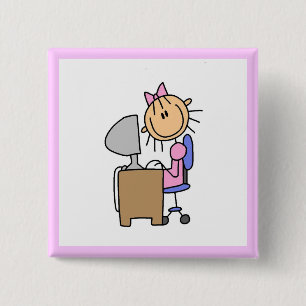 Mädchen auf Computer Button