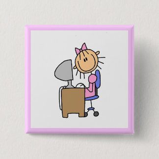 Mädchen auf Computer Button