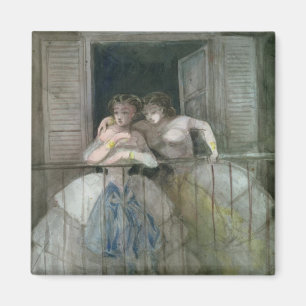 Mädchen auf dem Balkon, 1855-60 Magnet