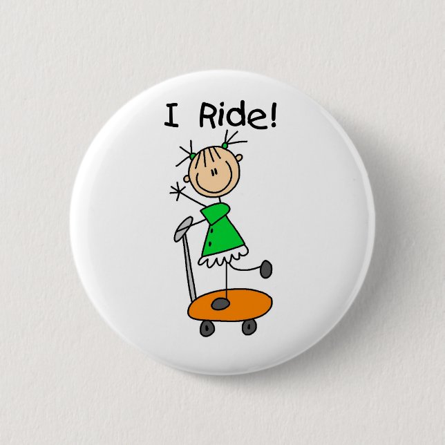Mädchen, auf dem ich Button fahre (Vorderseite)